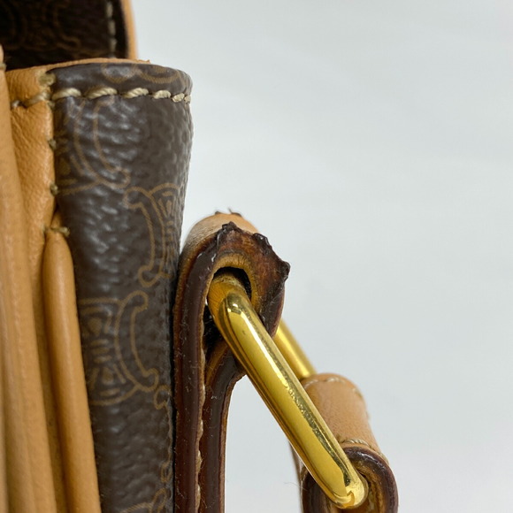 Celine Macadam Pattern Diagonal Canvas Shoulder Bag Brown - Picture 4 of 7